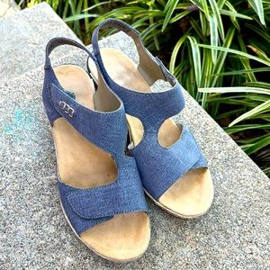Rieker blue wedge sandal, size 39
